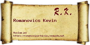 Romanovics Kevin névjegykártya